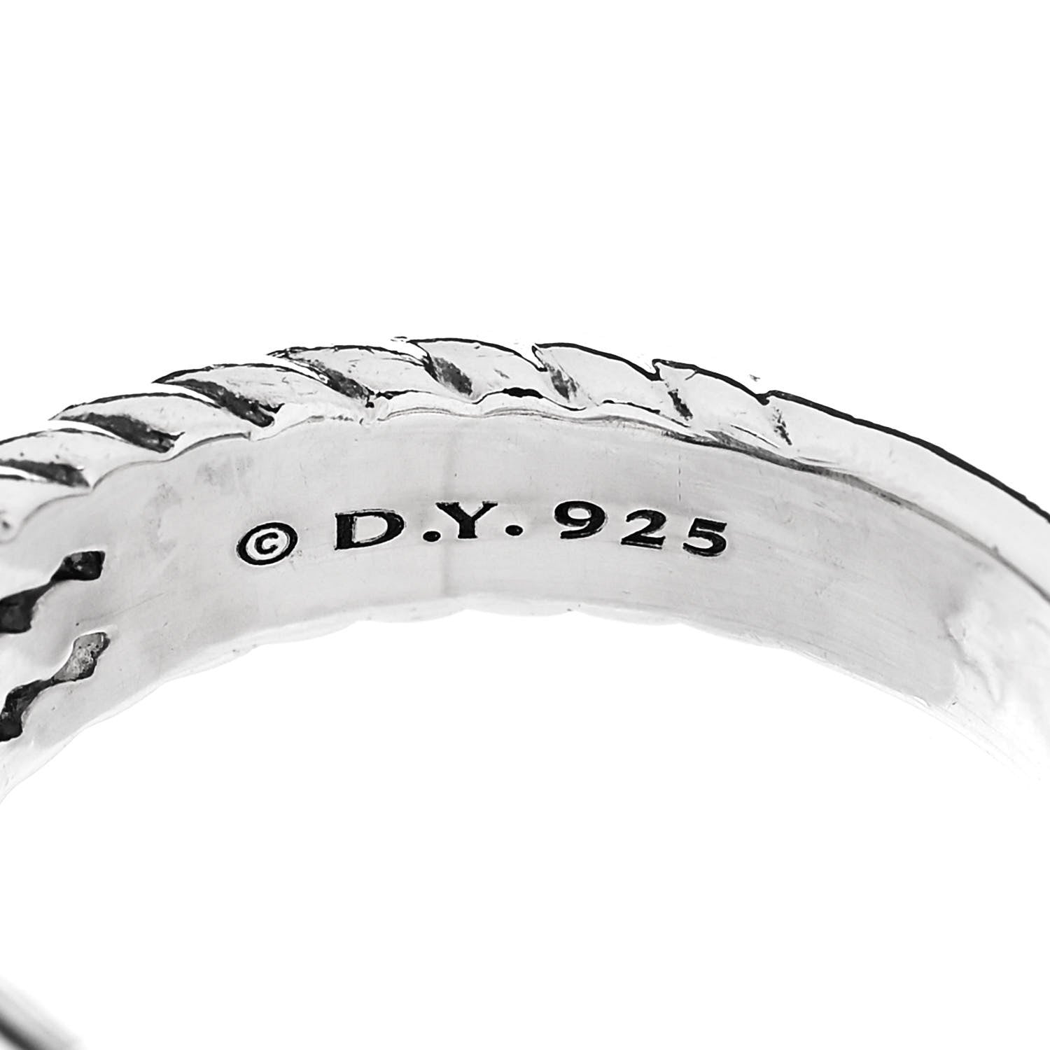 David Yurman Sterling Silver Diamond 10mm Petite Wheaton Ring 54 6.75 4 of 4
