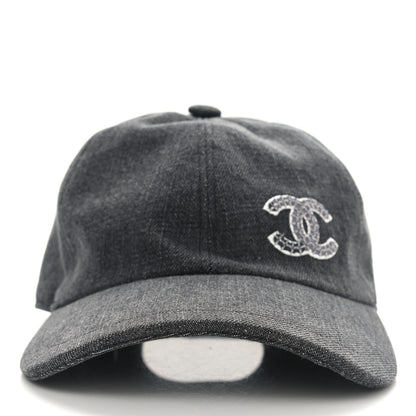 Chanel Cotton Sequin CC Cap Hat Black 3 of 9