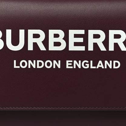 Burberry Calfskin Logo Hazelmere Wallet With Detachable Strap Deep Maroon 10 of 12