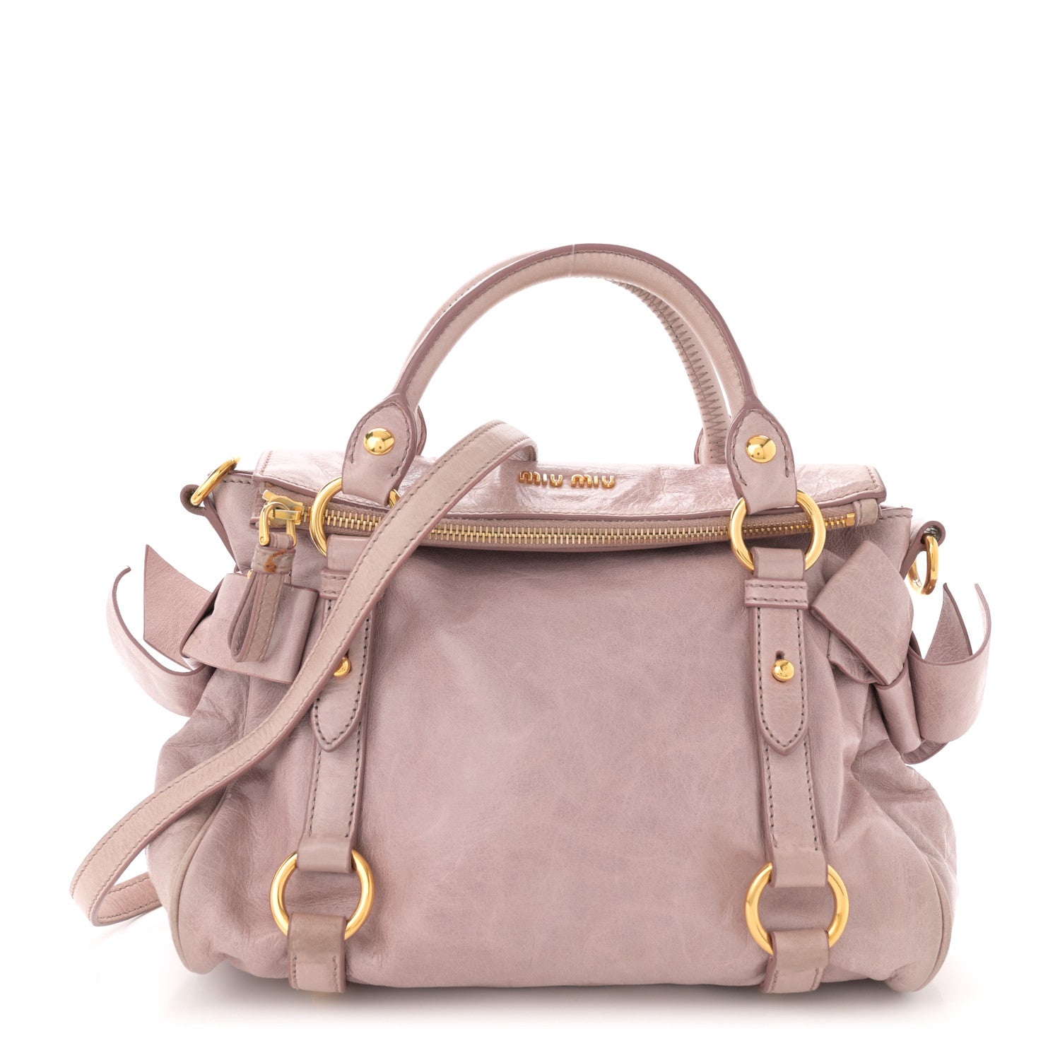 Miu Miu Vitello Lux Mini Bow Bag Cipria 1 of 15