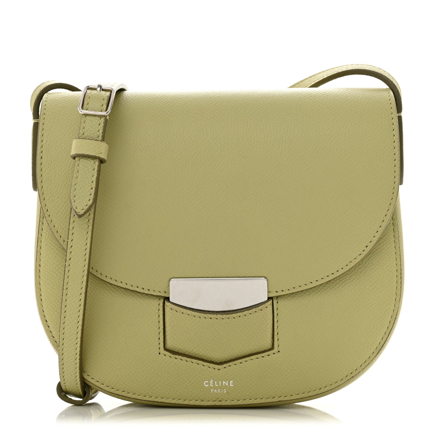 Grained Calfskin Small Trotteur Sage
