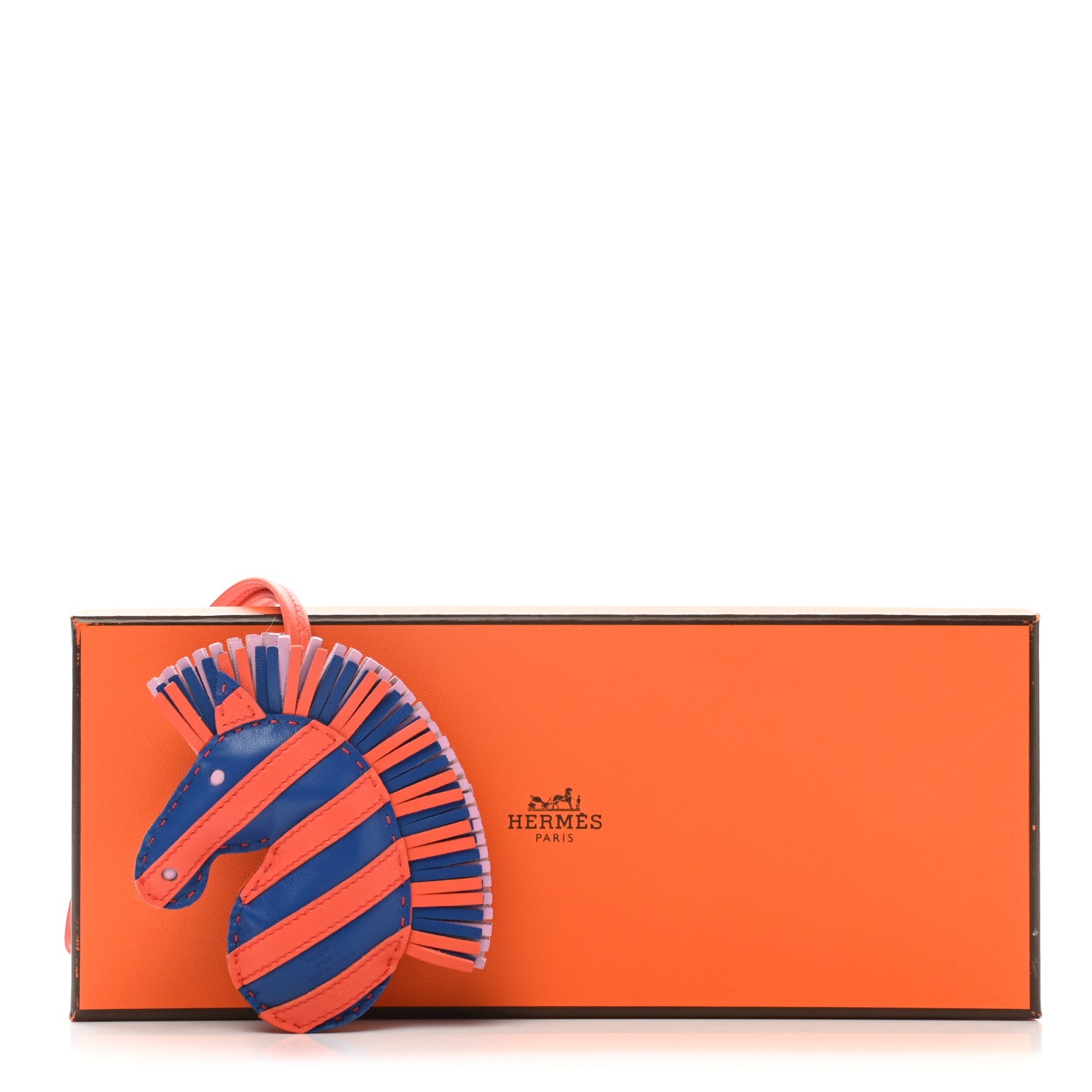 Hermes Milo Lambskin Geegee Savannah Bag Charm Bleu De France Orange Poppy Mauve Sylvestre 4 of 4