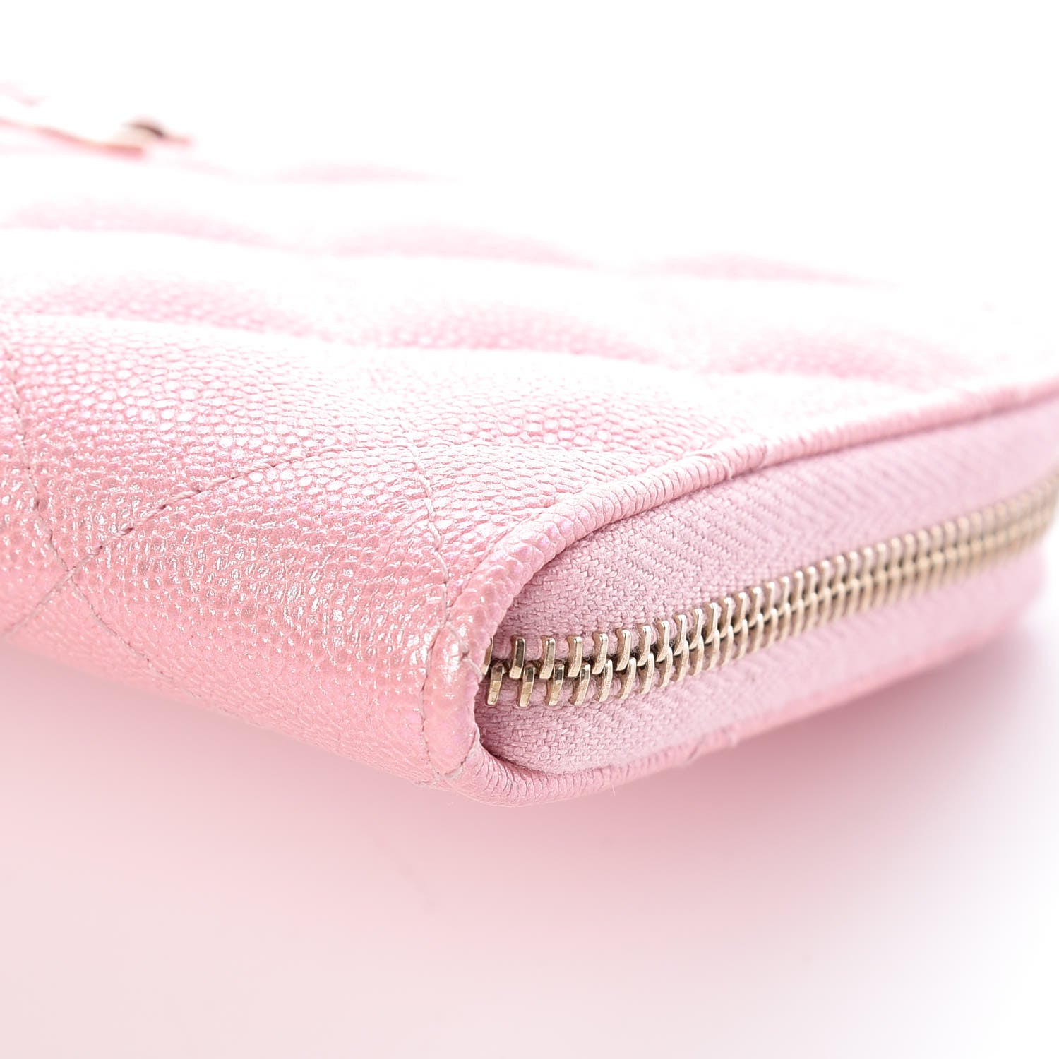 Chanel Iridescent Caviar Quilted Medium Zip Around Wallet Pink 12 of 14