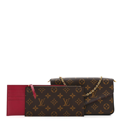 Louis Vuitton Monogram Pochette Felicie Chain Wallet Fuchsia 3 of 11