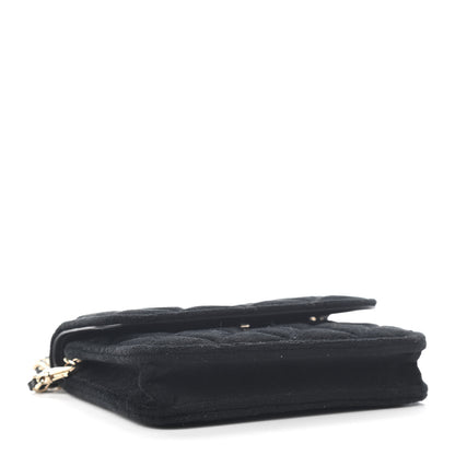 Chanel Velvet Quilted Pearl Crush Clutch With Chain Black 4 of 9