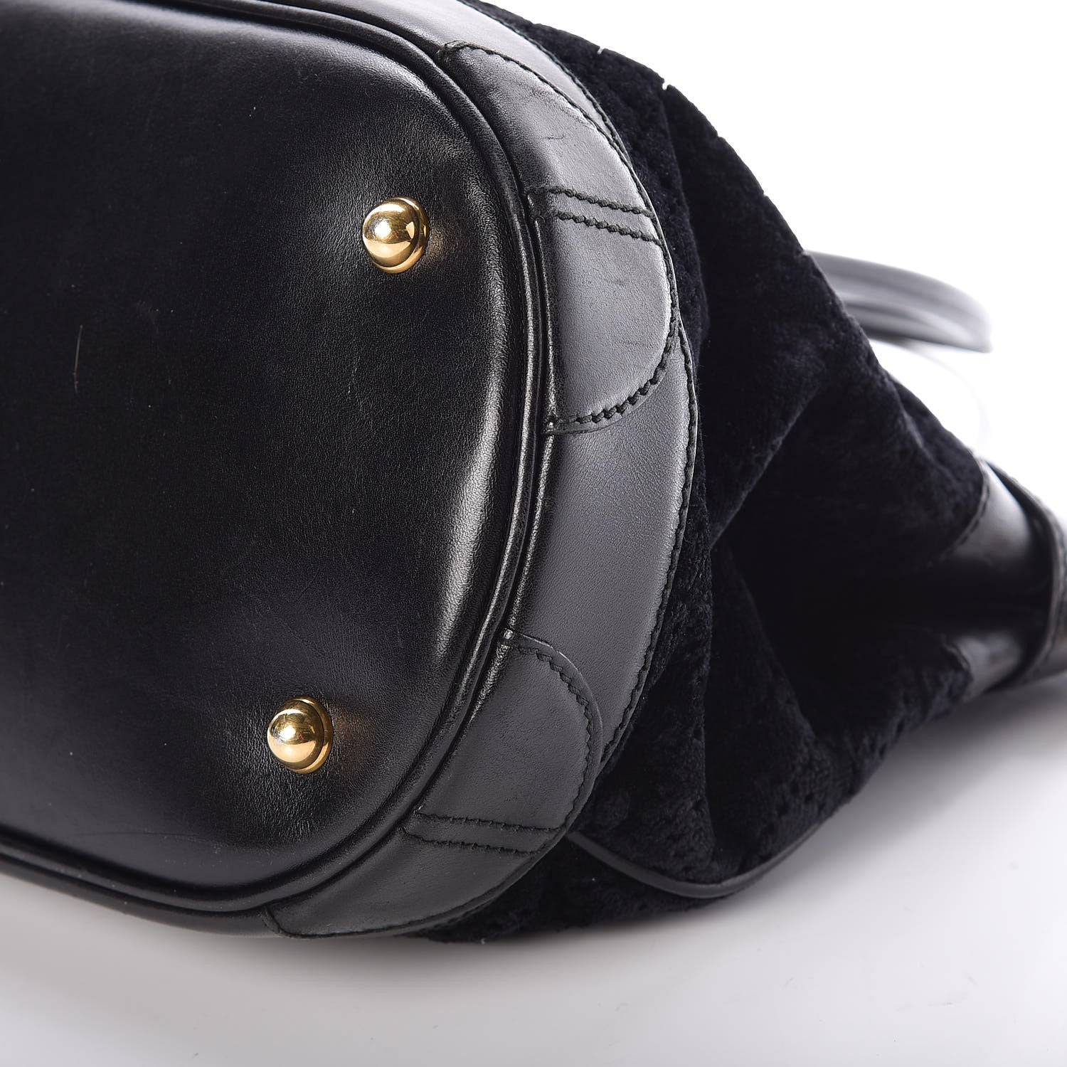 Gucci Diamante Velvet Calfskin Web Secret Top Handle Satchel Black 9 of 9
