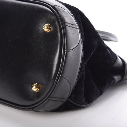 Gucci Diamante Velvet Calfskin Web Secret Top Handle Satchel Black 9 of 9