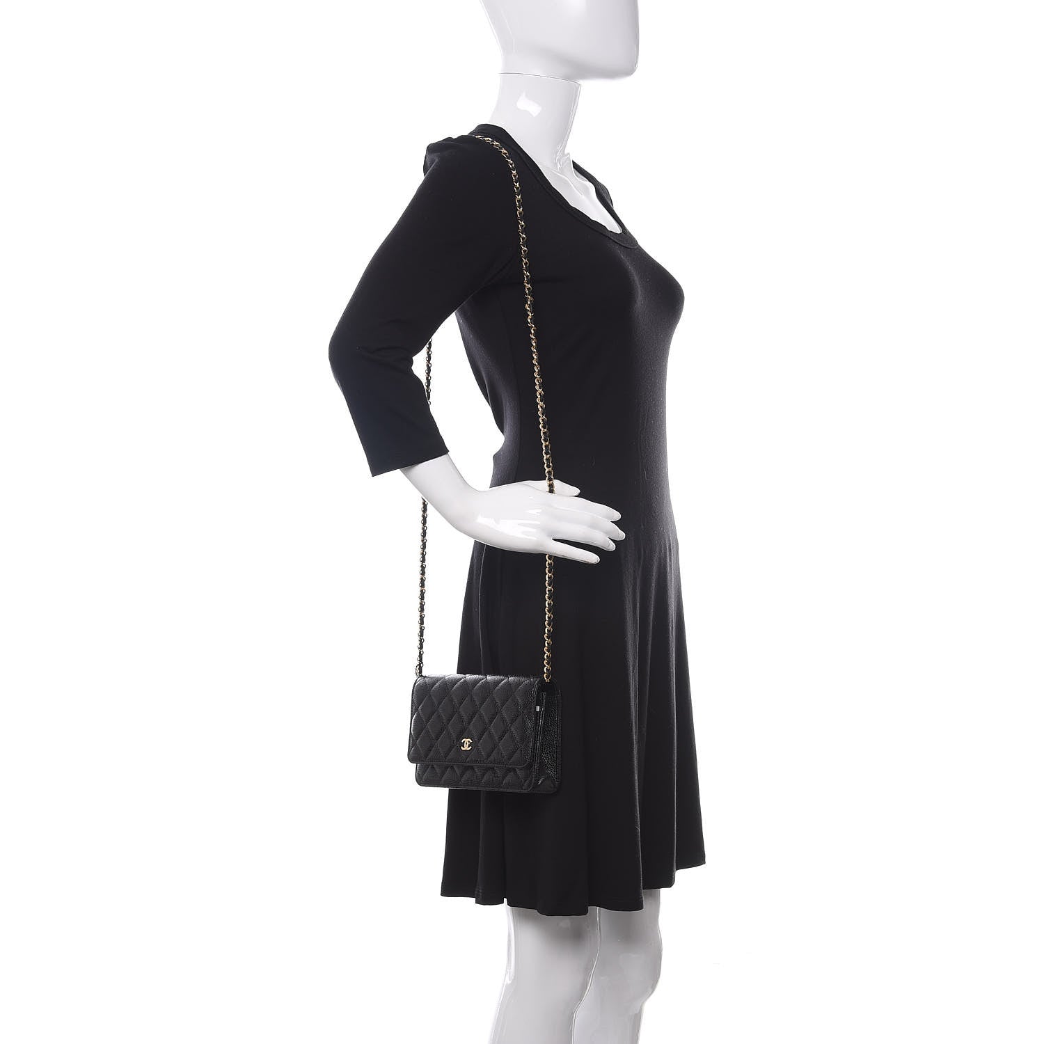 Chanel Caviar Quilted Wallet On Chain WOC Black 2 of 12
