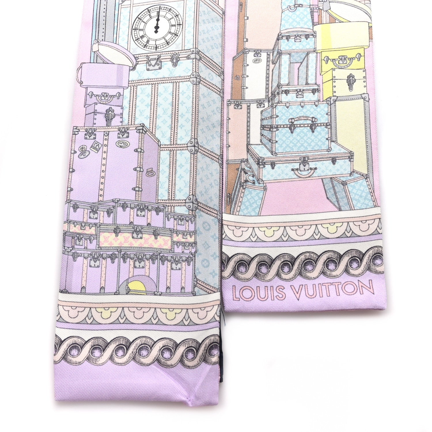 Louis Vuitton Silk Monogram Around The World Bandeau Mauve 2 of 3
