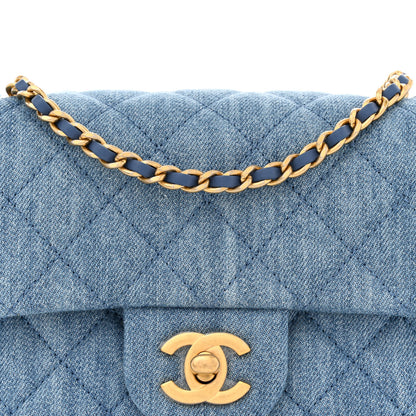 Chanel Denim Quilted Mini Pearl Crush Flap Blue 8 of 10