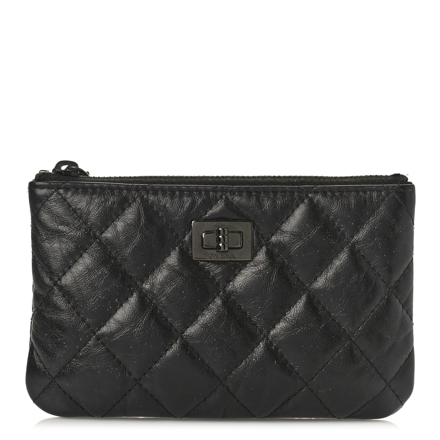 Aged Calfskin Quilted Small Reissue Cosmetic Case So Black