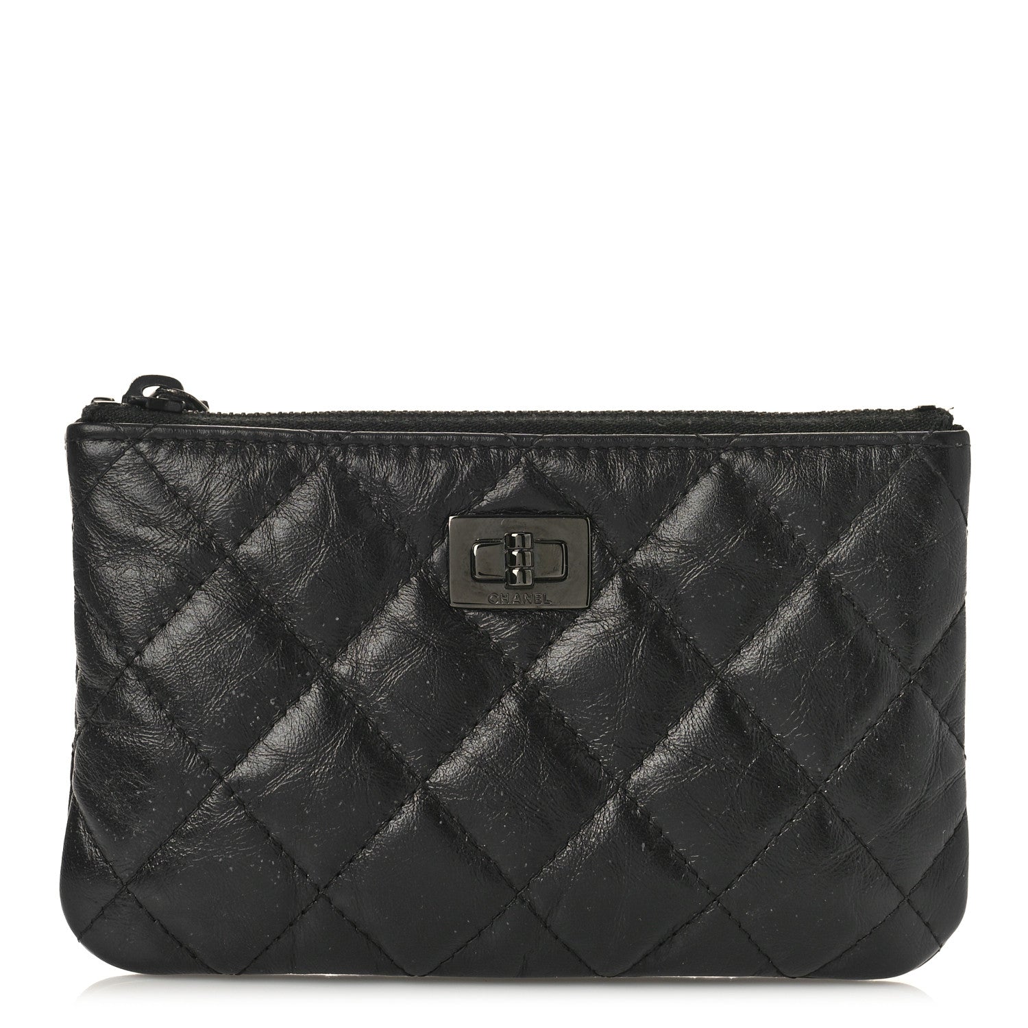Chanel Aged Calfskin Quilted Small Reissue Cosmetic Case So Black 1 of 10