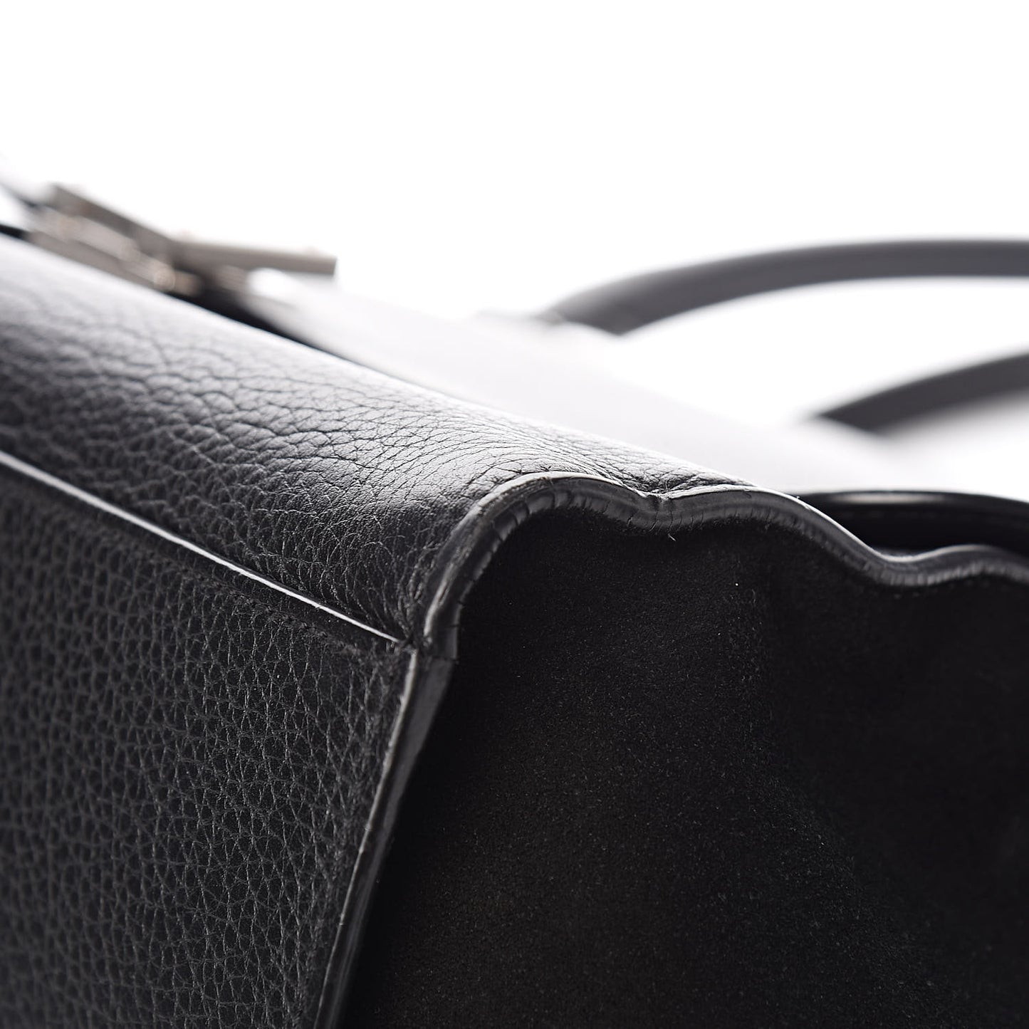 Drummed Calfskin Suede Double Zip Trapeze Black