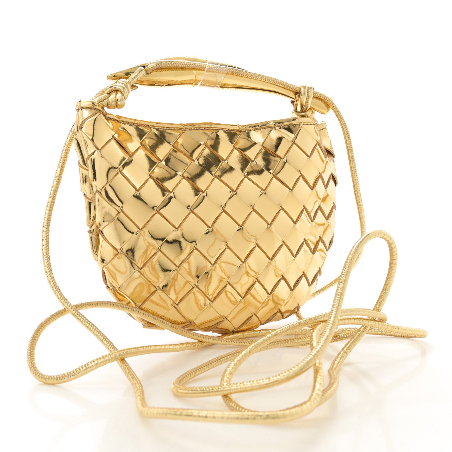 Bottega Veneta Mirror Laminated Nappa Intrecciato Mini Sardine Bag Gold 3 of 9