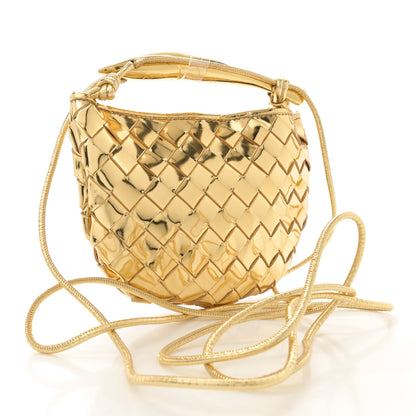 Bottega Veneta Mirror Laminated Nappa Intrecciato Mini Sardine Bag Gold 3 of 9