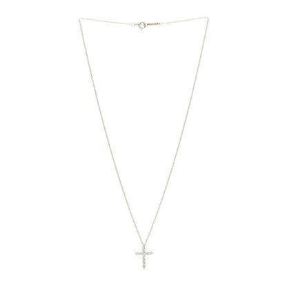 Tiffany 18K Yellow Gold Diamond Small Cross Pendant Necklace 3 of 6