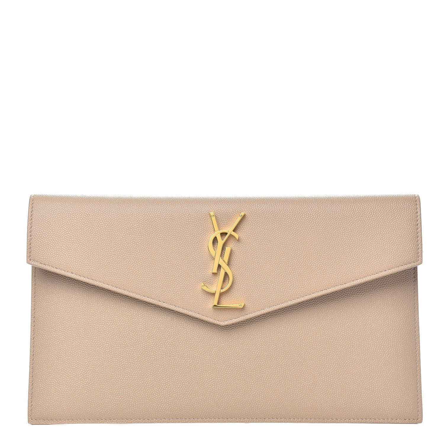 Saint Laurent Grain De Poudre Uptown Pouch Dark Beige 1 of 7