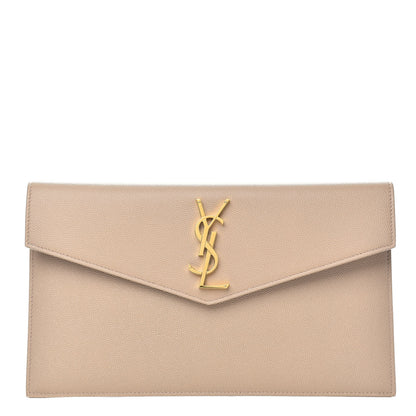 Saint Laurent Grain De Poudre Uptown Pouch Dark Beige 1 of 7