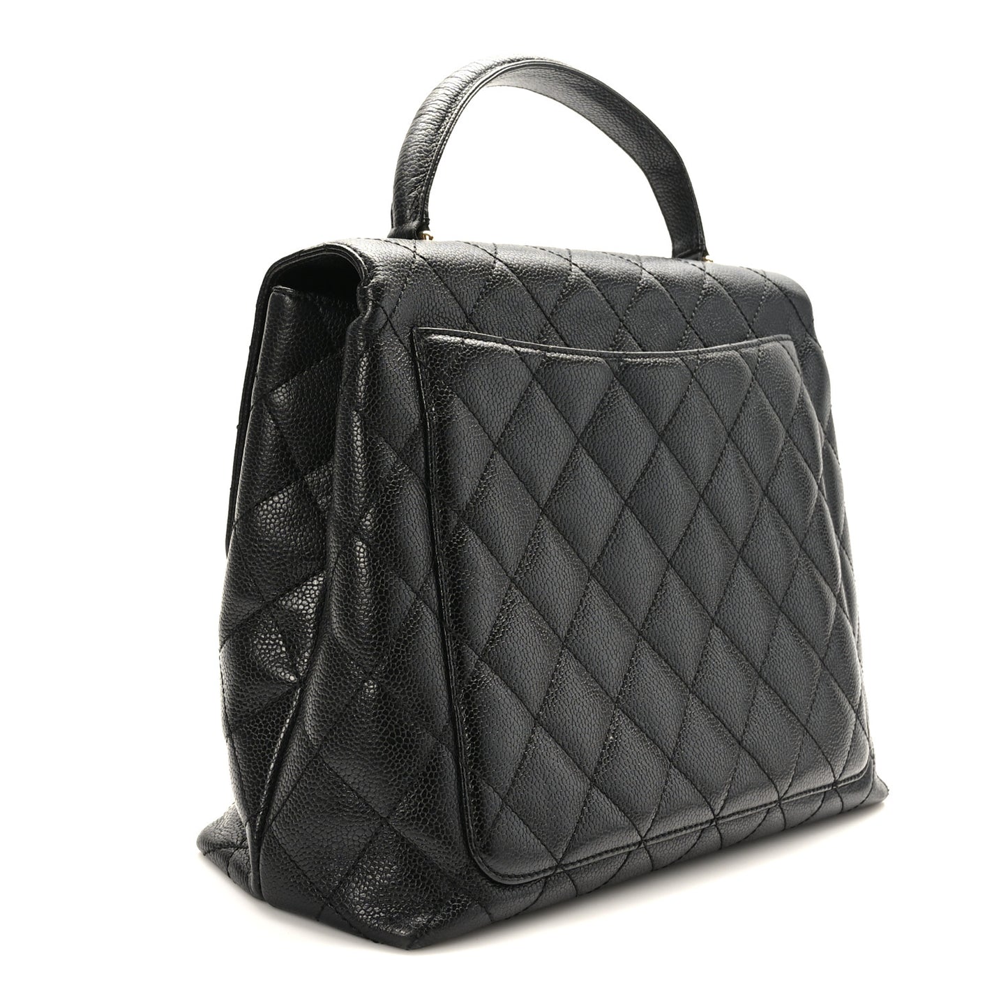 Caviar Quilted Jumbo Kelly Flap Black