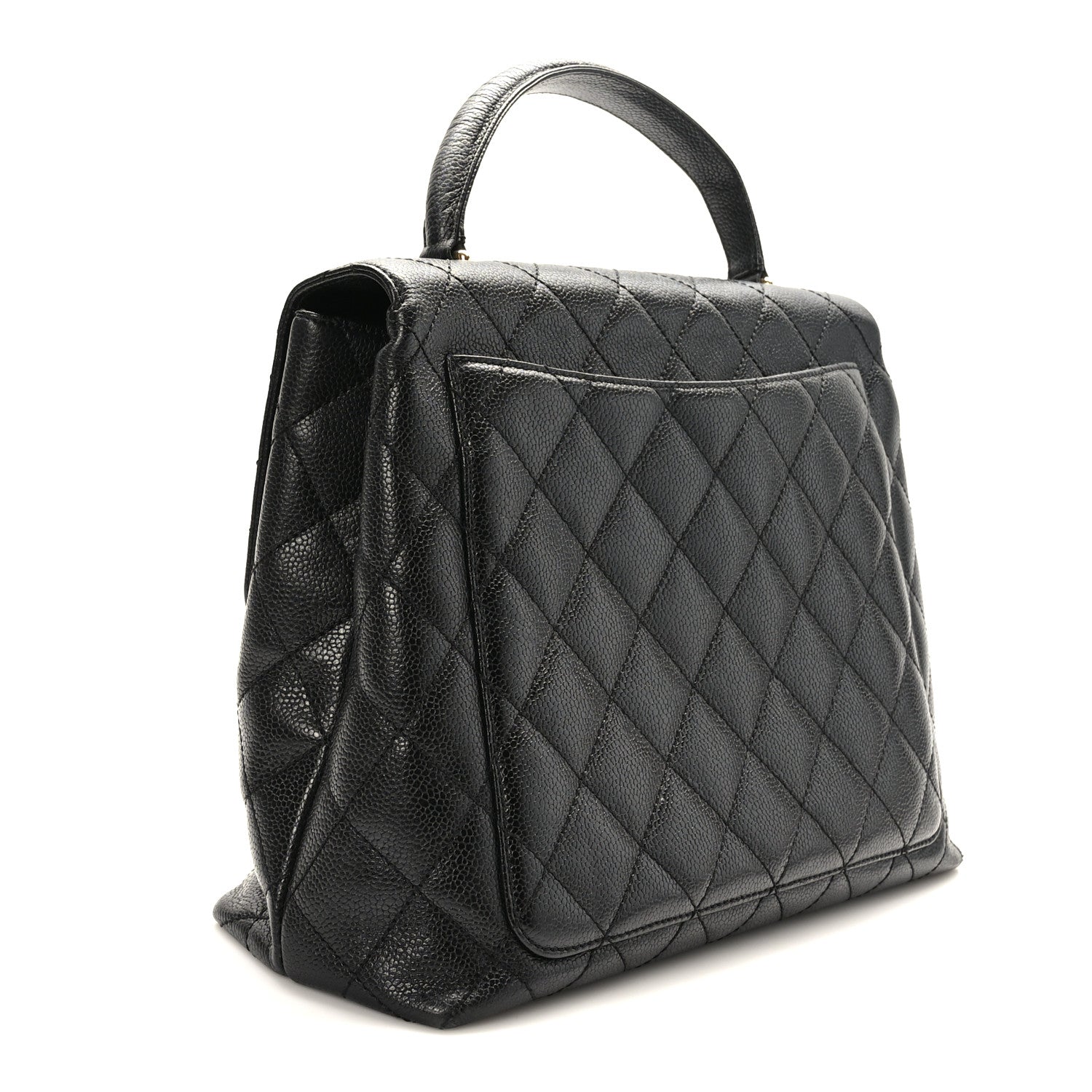 Chanel Caviar Quilted Jumbo Kelly Flap Black 3 of 9