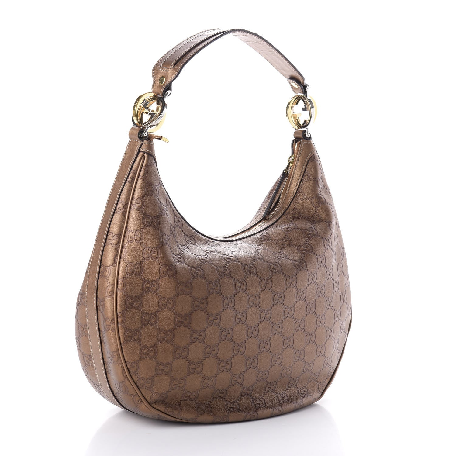 Gucci Guccissima Medium GG Twins Hobo Bronze 3 of 9