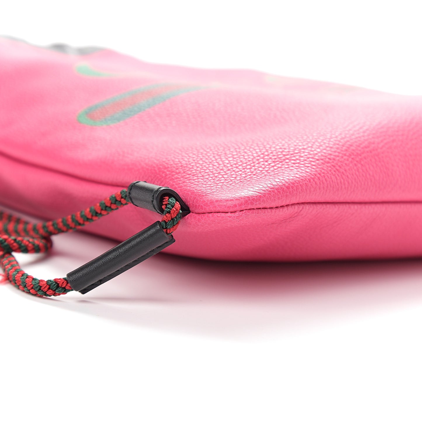 Grained Calfskin Logo Drawstring Backpack Box Pink Green Black
