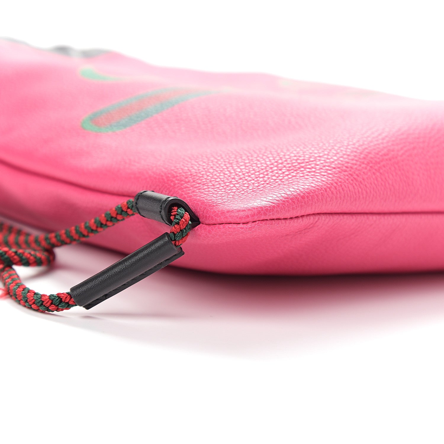 Gucci Grained Calfskin Logo Drawstring Backpack Box Pink Green Black 8 of 10