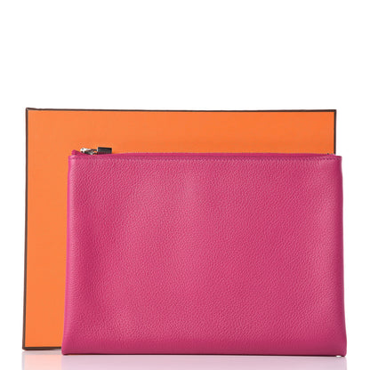 Hermes Evercolor Atout Pouch Rose Pourpre Bleu Saphir 8 of 8