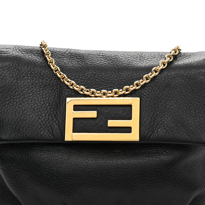 Fendi Vitello Flamingo Fendista Pouchette Crossbody Black 8 of 10
