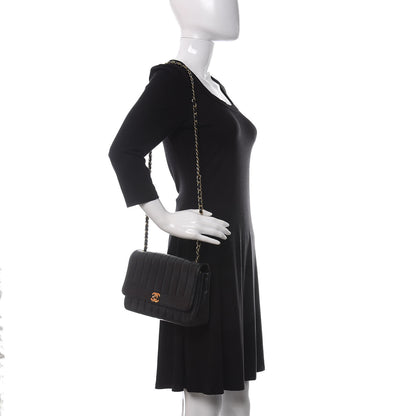 Chanel Lambskin Vertical Quilted Medium Single Flap Black 2 of 10