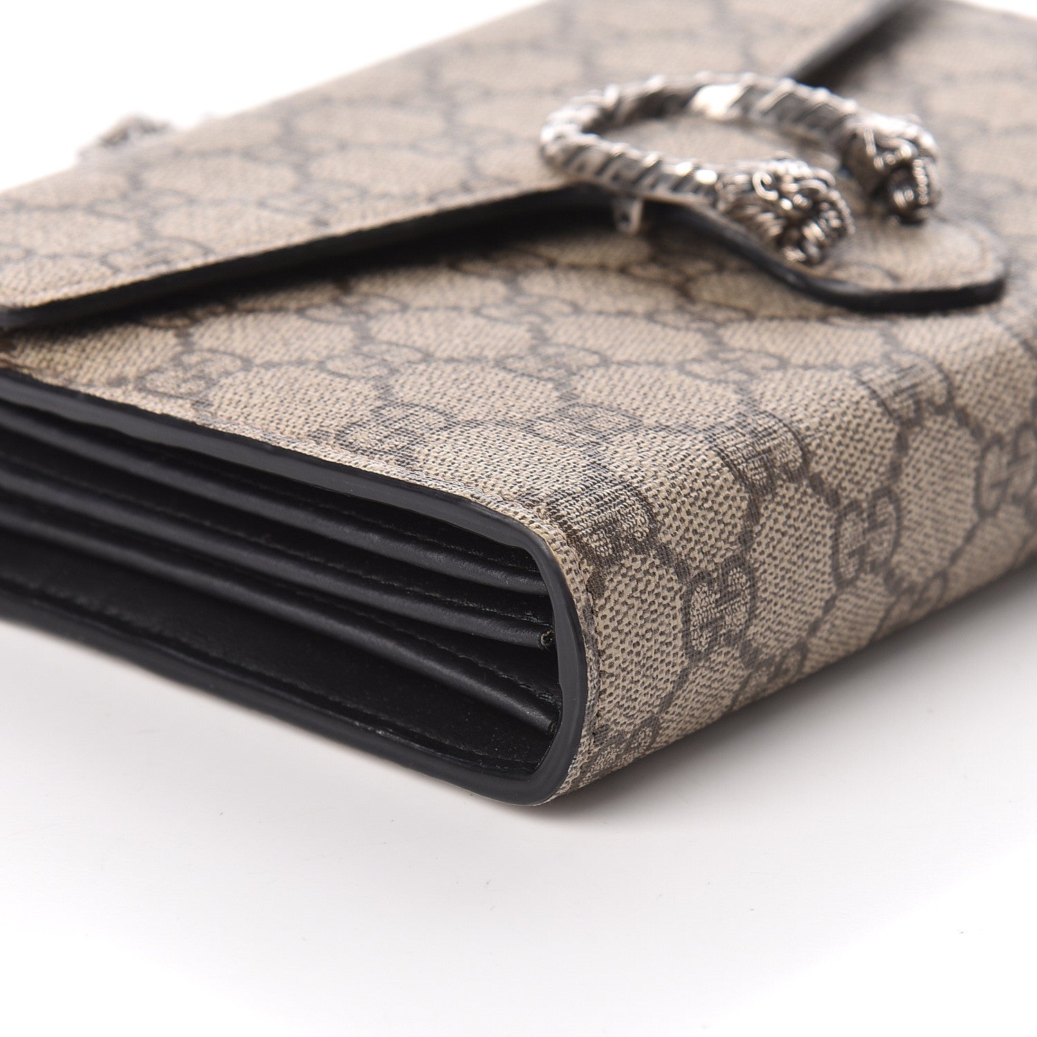 Gucci GG Supreme Monogram Mini Dionysus Chain Wallet Beige Black 9 of 11