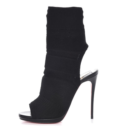 Christian Louboutin Maille Tricot Nappa Cheminene 120 Sock Ankle Boots 37 Black 1 of 8