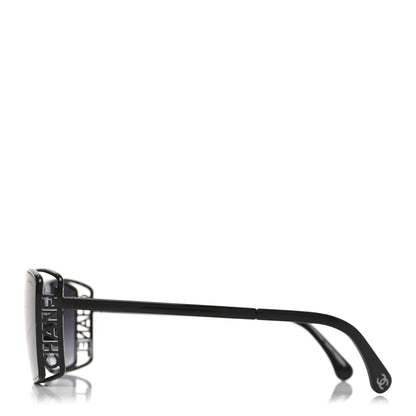 Chanel Metal Logo Square Sunglasses 71542 Black 3 of 7