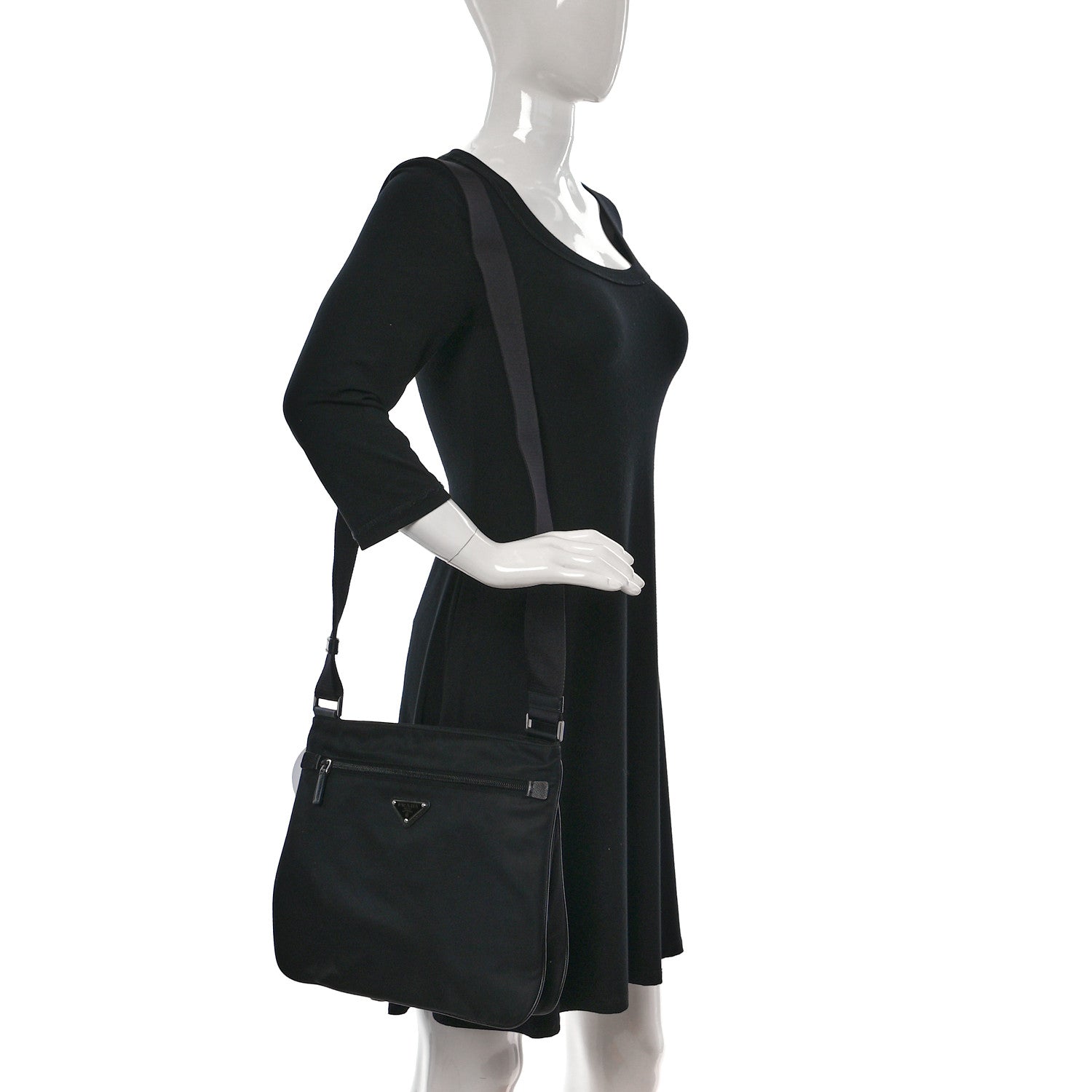 Prada Nylon Messenger Bag Black 2 of 8