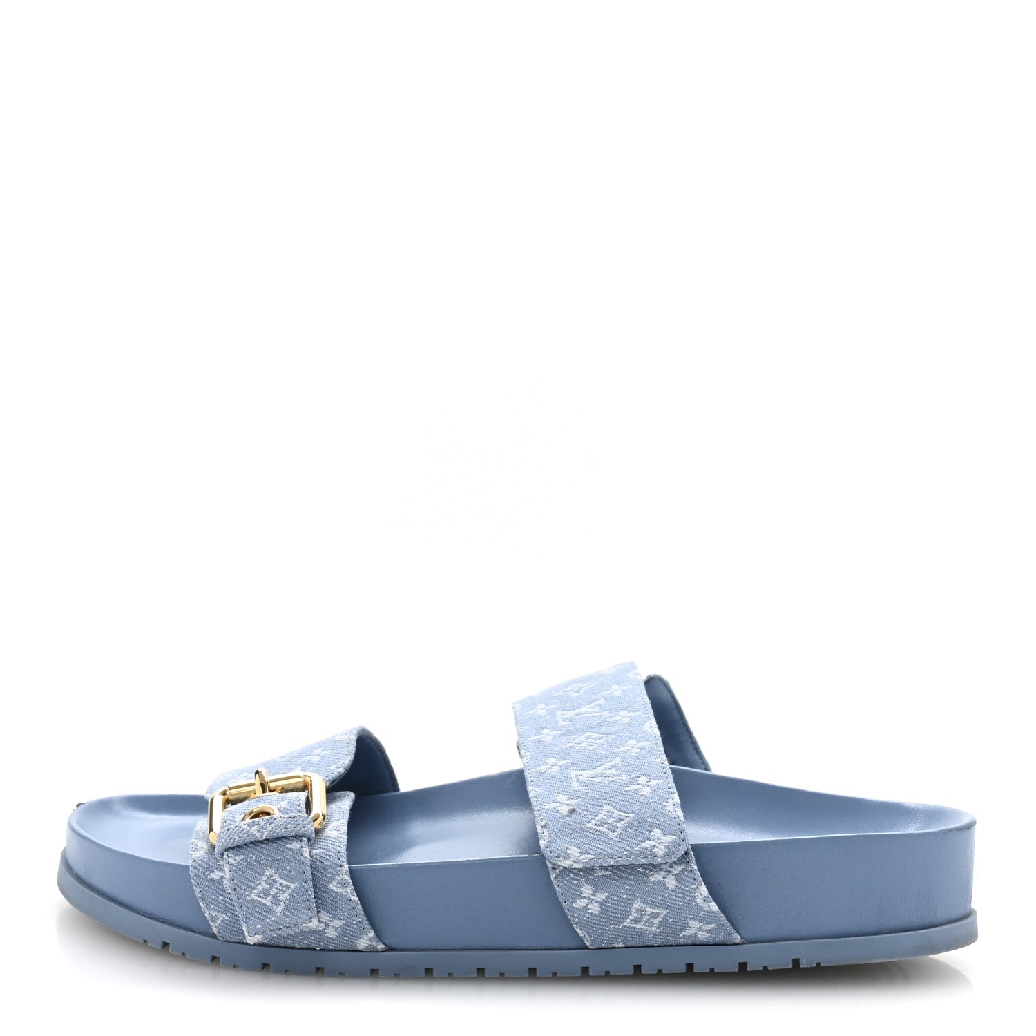 Louis Vuitton Monogram Jacquard Bom Dia Flat Comfort Mules 36 Blue 1 of 10