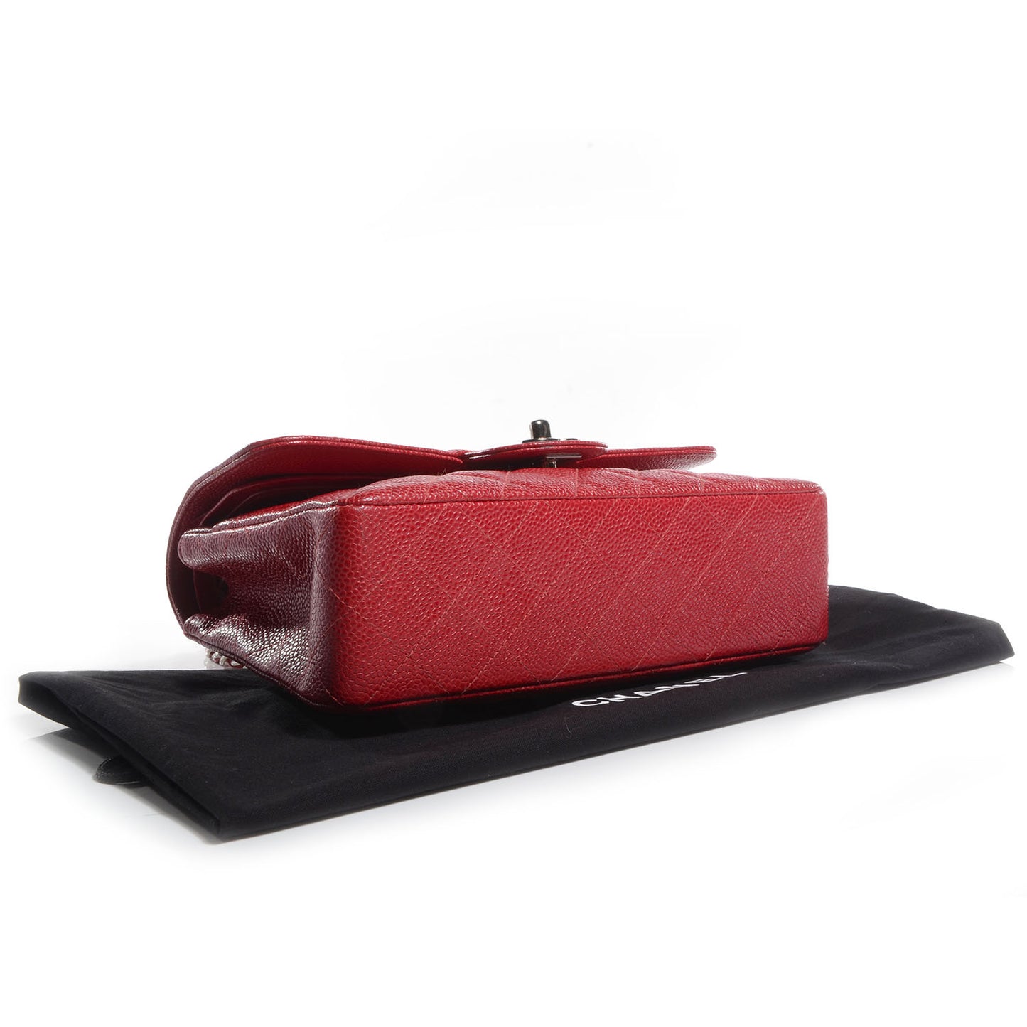 Caviar Medium Double Flap Red