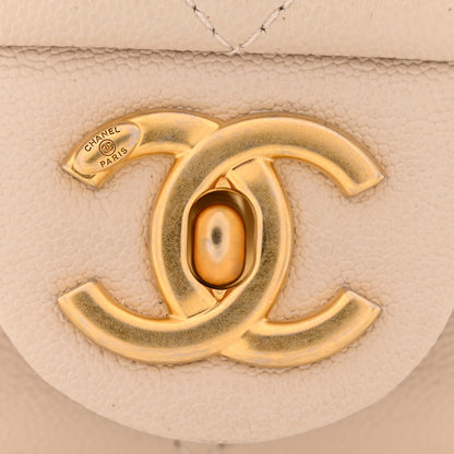 Chanel Shiny Caviar Quilted Mini Top Handle Flap Ecru 11 of 12