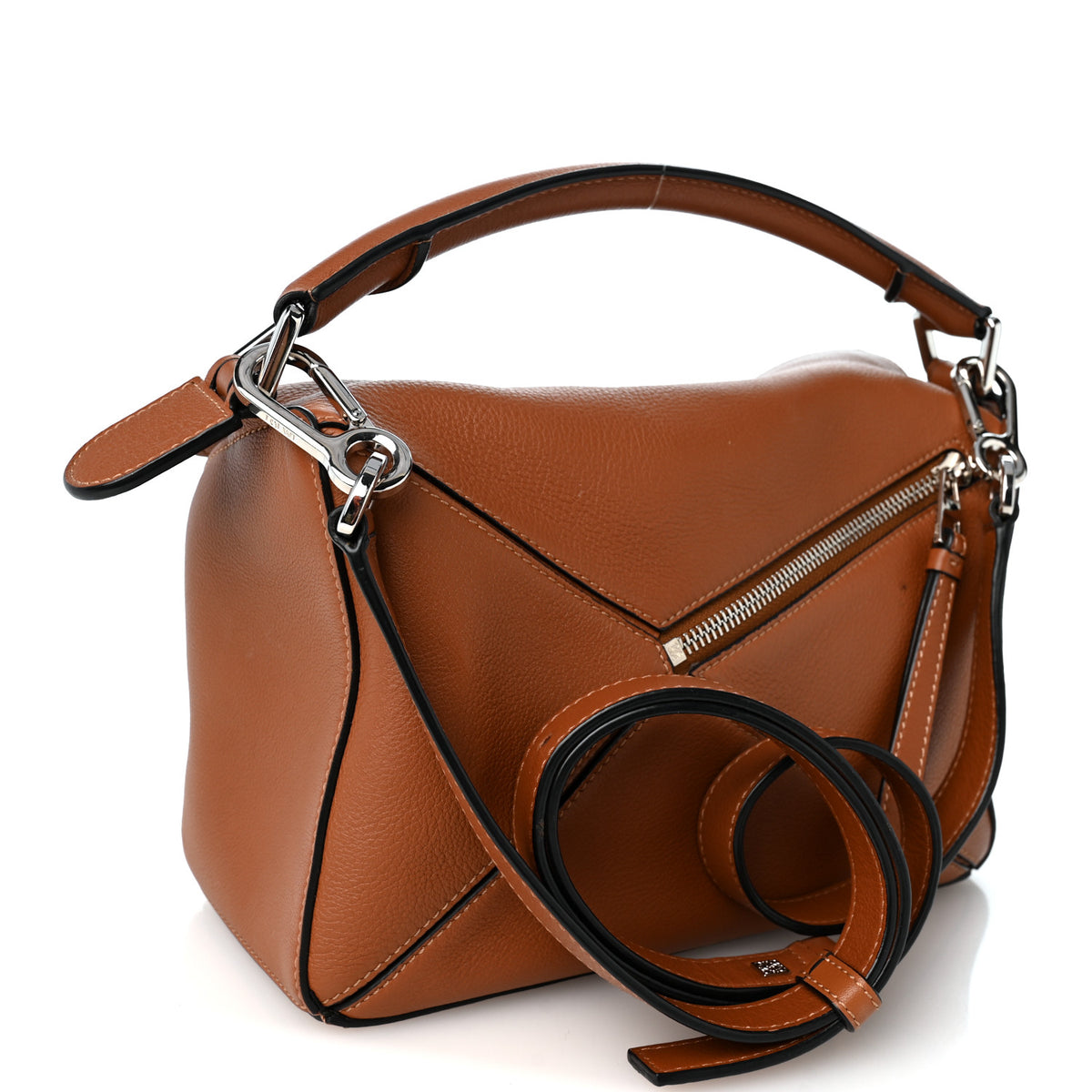 Loewe Grained Calfskin Small Puzzle Bag Tan 3 of 9