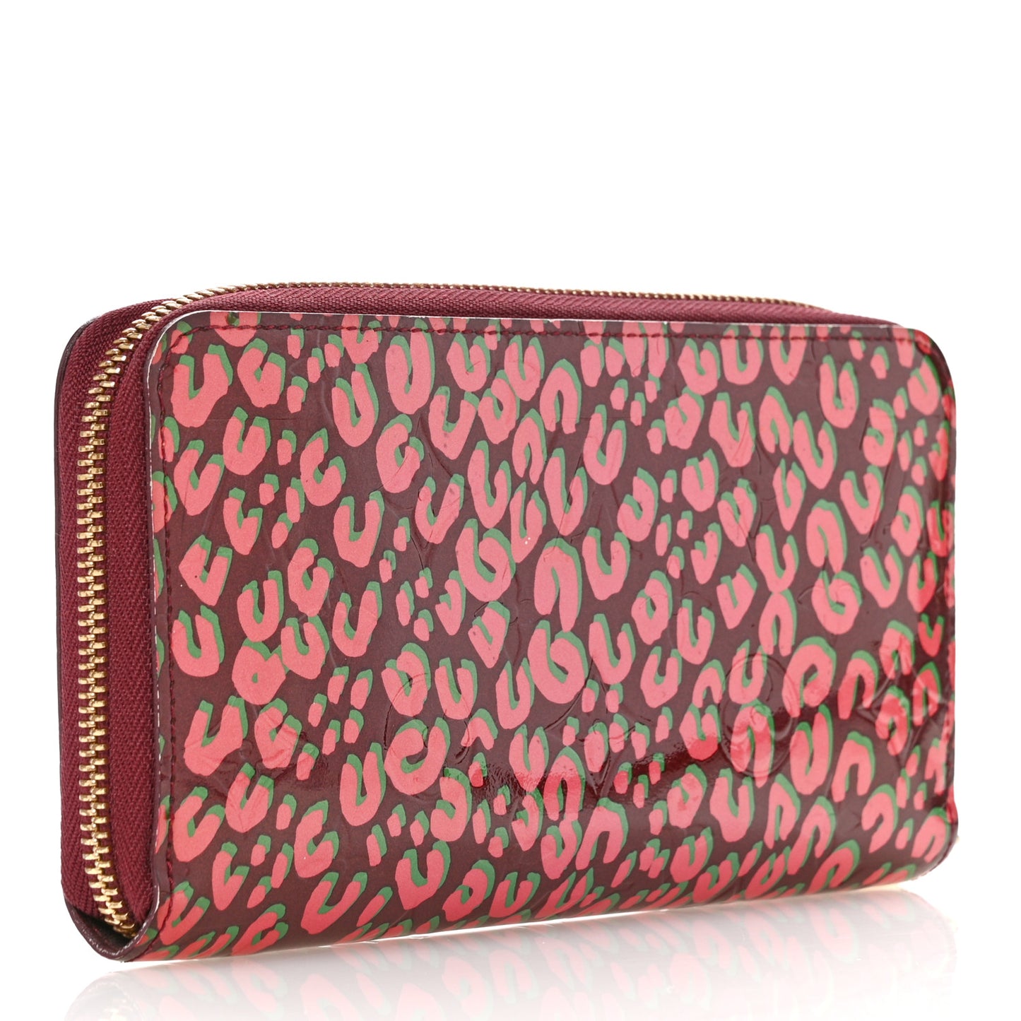 Vernis Leopard Zippy Wallet Rouge Fauviste