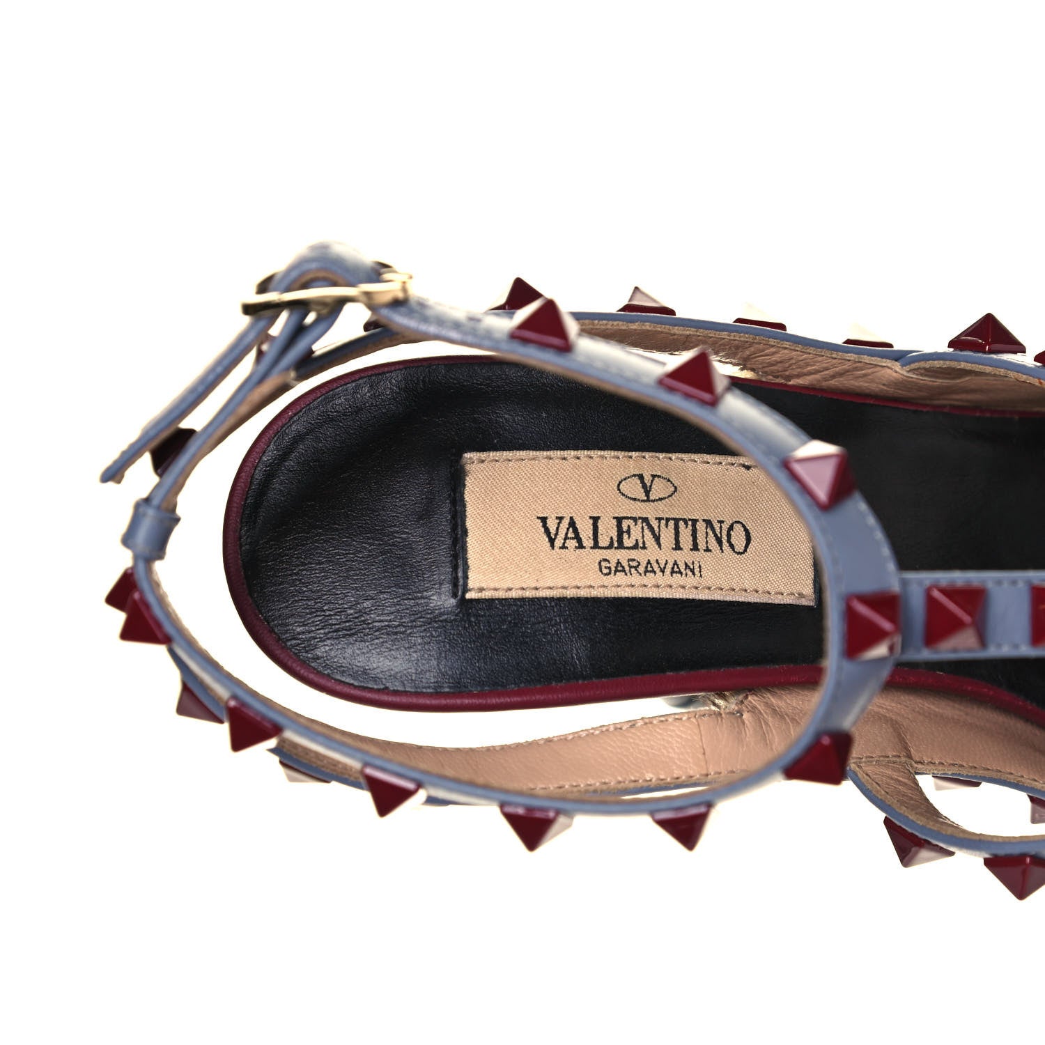 Valentino Garavani Pony Hair Leopard Print Rockstud Ankle Strap Pumps 36 Champagne Testa di Moro 7 of 10