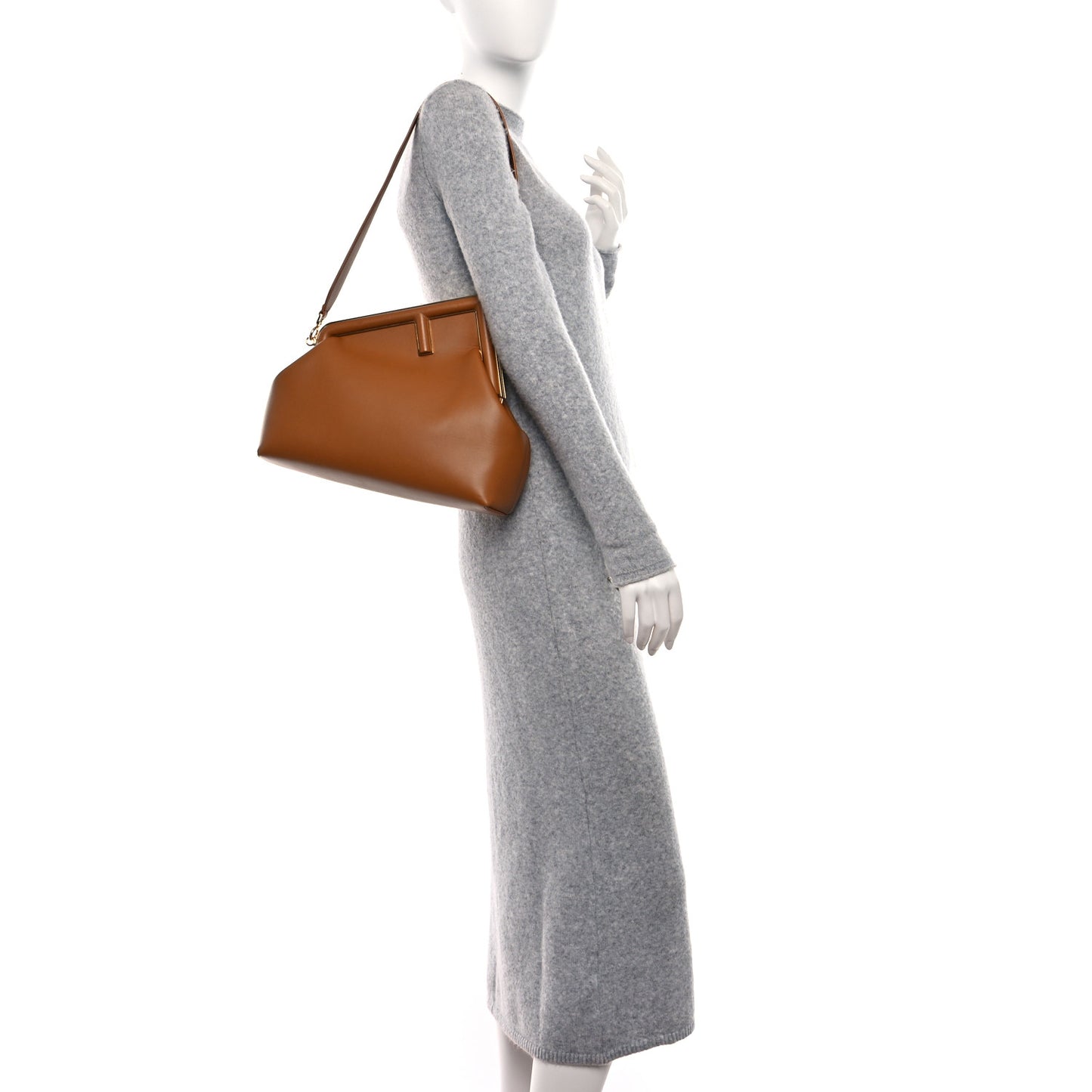 Shiny Nappa Medium Fendi First Caramello