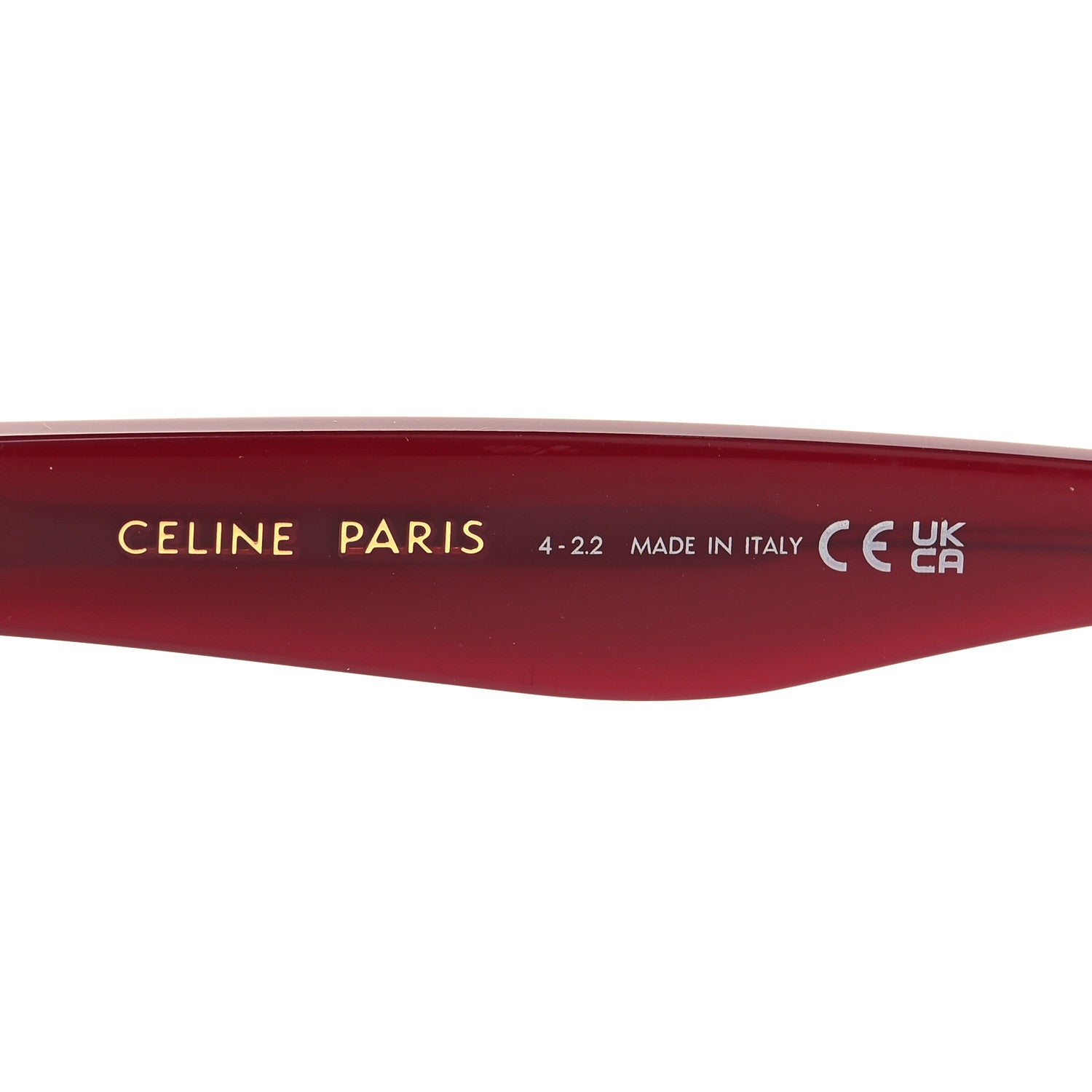 Celine Acetate Polarized Square Sunglasses CL4055IN Red 5 of 8
