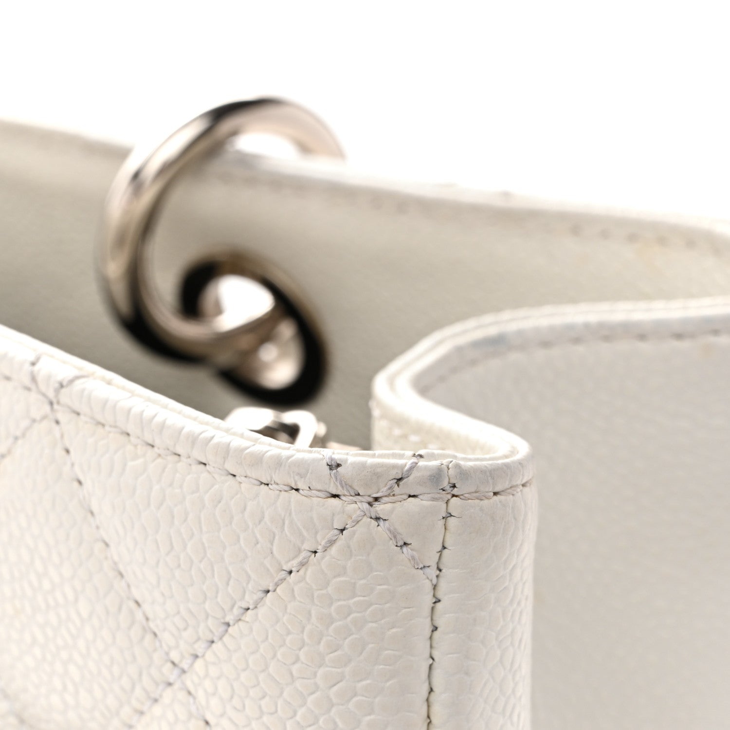 Chanel Caviar Quilted Grand Shopping Tote GST White 12 of 14