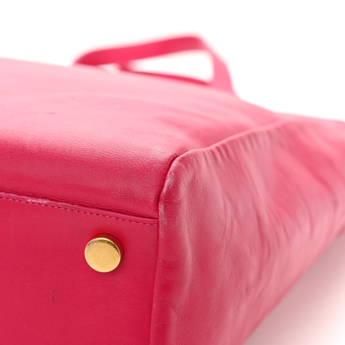 Calfskin Suede Reversible East West Shopping Tote Pink