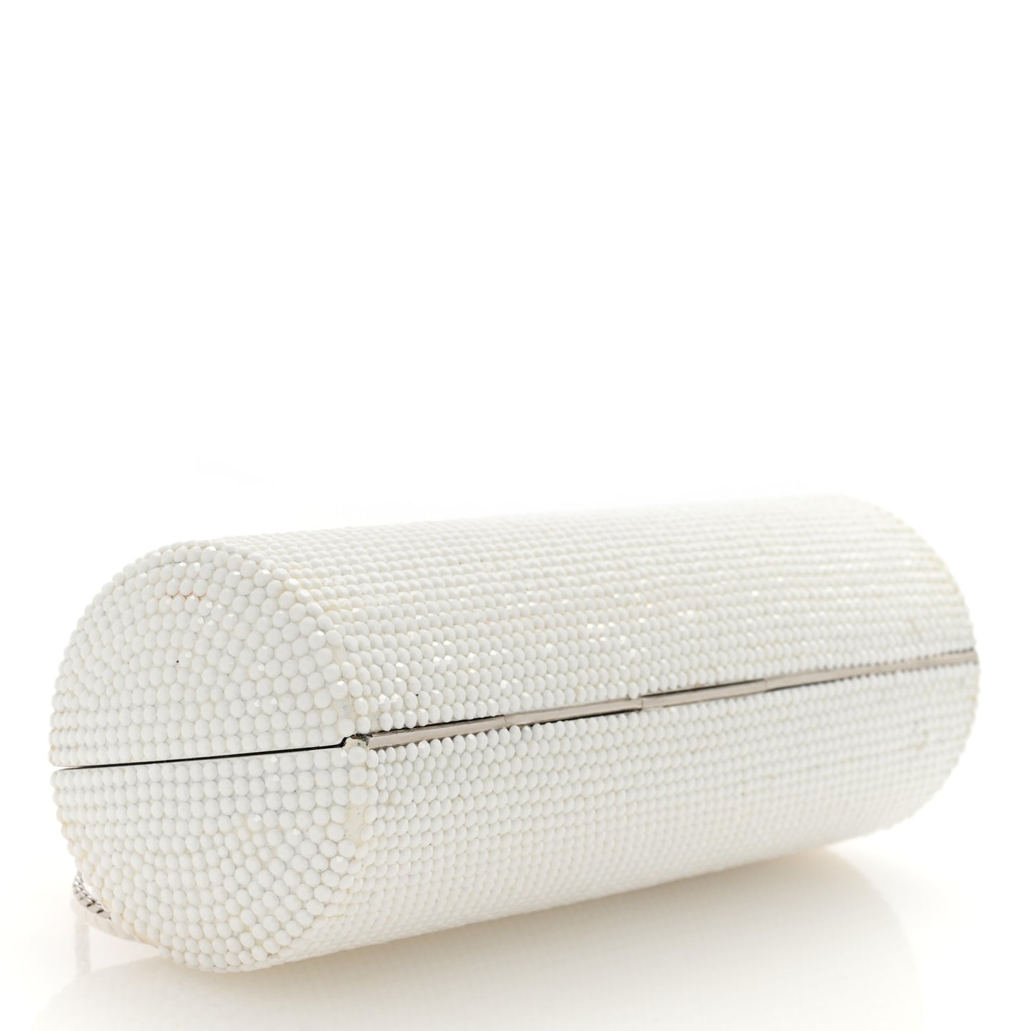 Crystal Minaudiere Clutch White