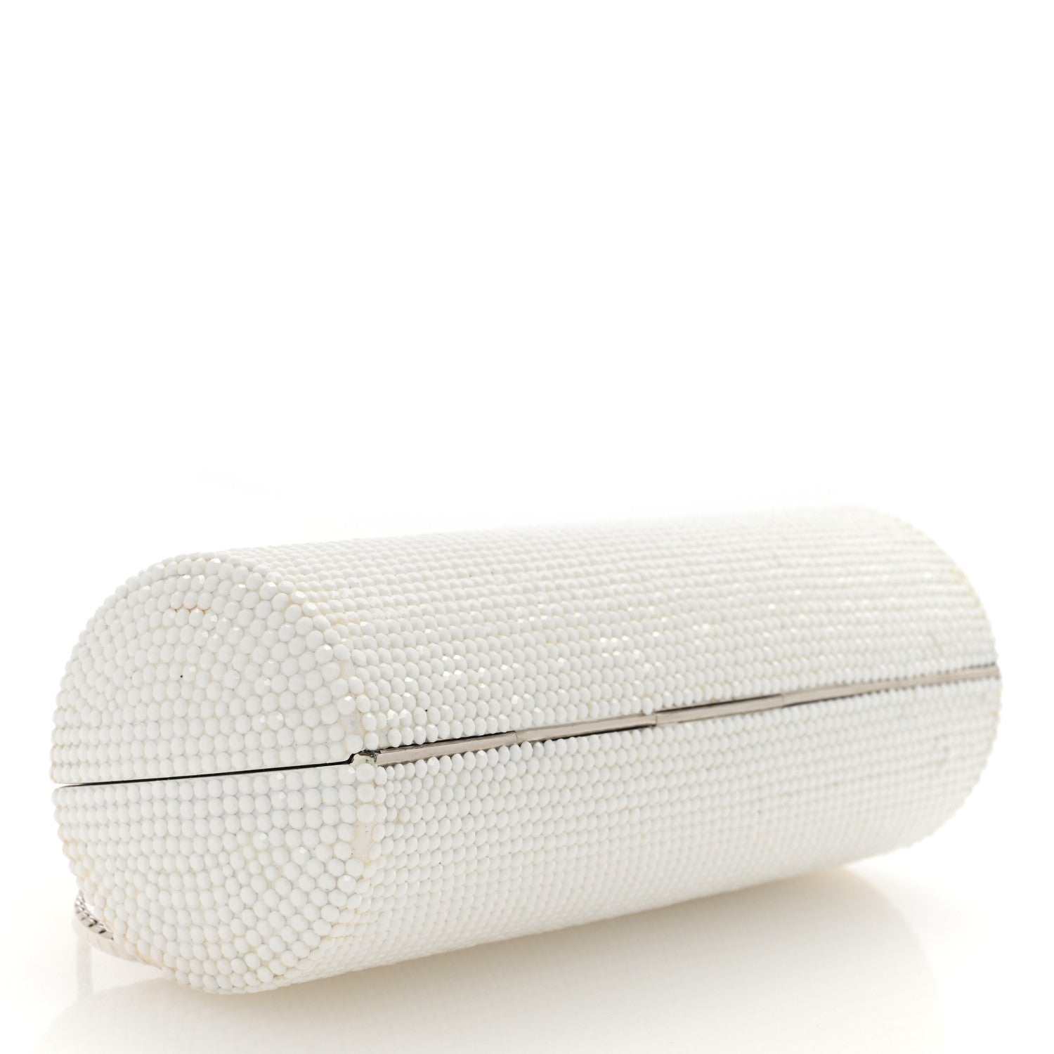 Judith Leiber Crystal Minaudiere Clutch White 4 of 9