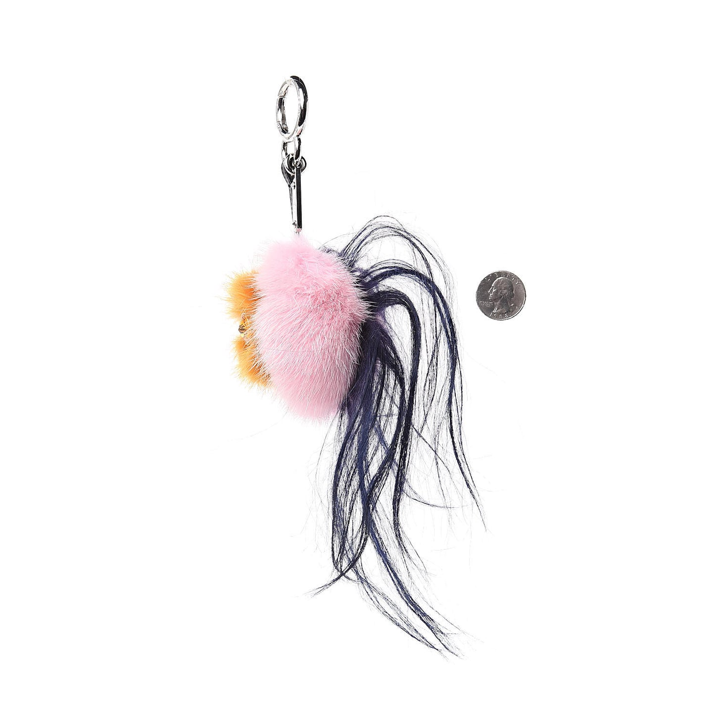 Mink Goat Fur QuTweet Bag Bug Charm Marshmallow Black