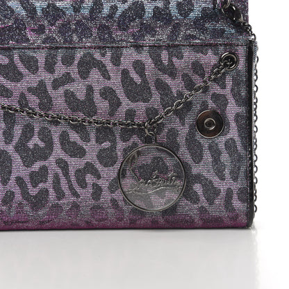 Christian Louboutin Lame Leopard Riviera Clutch Turquoise Violet 9 of 9