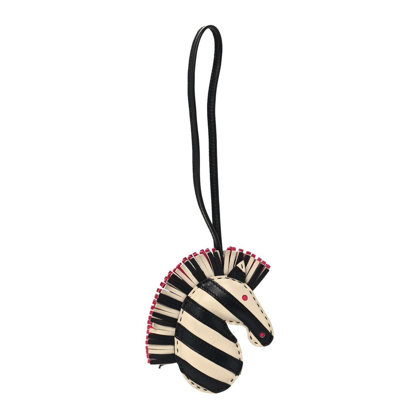 Milo Lambskin Geegee Savannah Bag Charm Craie Black Rose Mexico