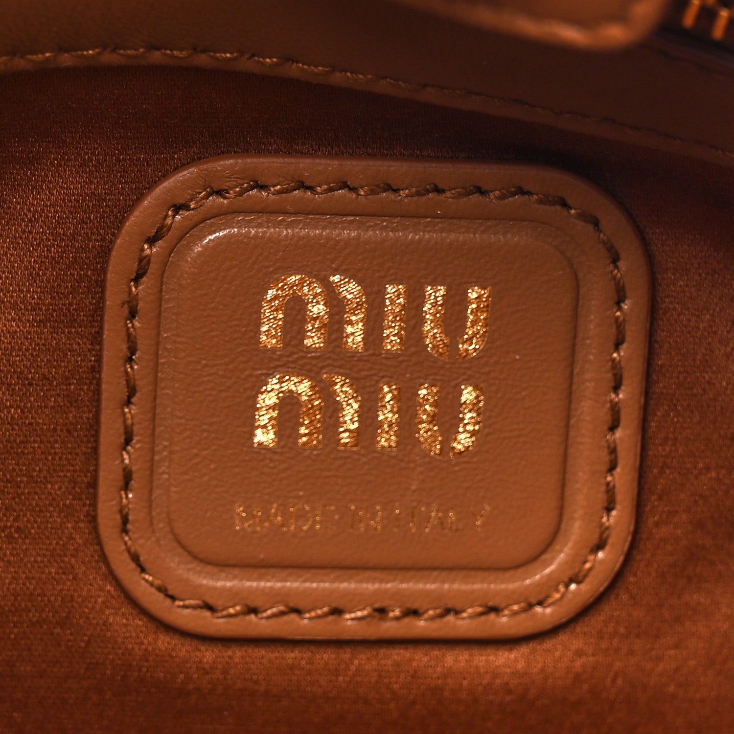 Miu Miu Nappa Joie Shoulder Bag Cognac 6 of 9